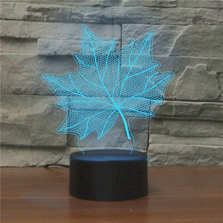 Maple Leaf Shape 3D Colorful LED Vision Light Table Lamp, USB & Battery Version - Novelty Lighting by buy2fix | Online Shopping UK | buy2fix