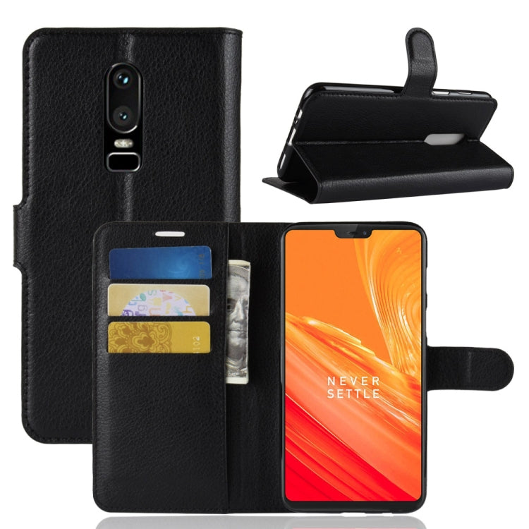 For OnePlus 6 Litchi Texture Horizontal Flip Leather Case with Holder & Card Slots & Wallet(Black) - OnePlus Cases by buy2fix | Online Shopping UK | buy2fix