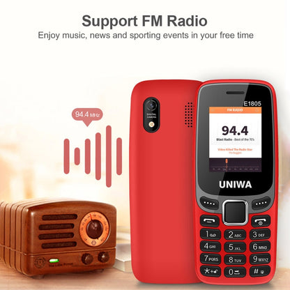 UNIWA E1805, 1.77 inch, SC6531E, 21 Keys, Support Bluetooth, Torch, FM, MP3, MP4, GSM, Dual SIM (Black) - UNIWA by UNIWA | Online Shopping UK | buy2fix