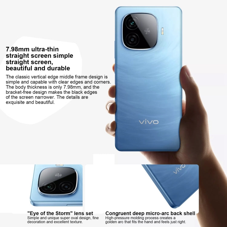 vivo Y200 GT, Dual Back Cameras, 12GB+256GB, Face ID Screen Fingerprint Identification, 6.78 inch Android 14.0 OriginOS 4 Snapdragon 7 Gen 3 Octa Core 2.63GHz, OTG, NFC, Network: 5G, Support Google Play (Blue) - vivo by vivo | Online Shopping UK | buy2fix