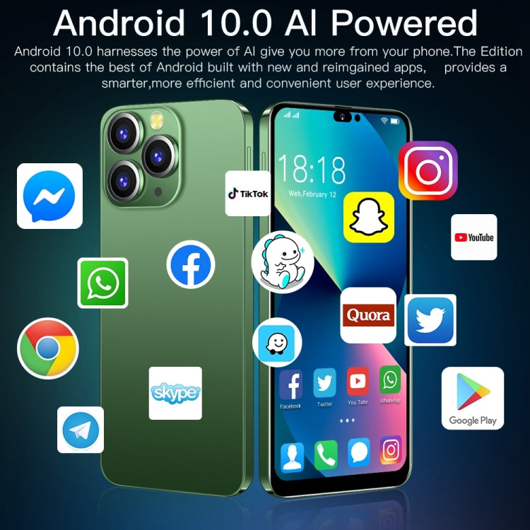 i14 Pro Max N86, 4GB+32GB, 6.3 inch, Face Identification, Android 10 MTK6737 Quad Core, Network: 4G,  with 64GB TF Card (Green) -  by buy2fix | Online Shopping UK | buy2fix