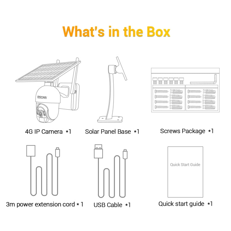 ESCAM QF450 HD 1080P 4G US Version Solar Powered IP Camera with 64G Memory, Support Two-way Audio & PIR Motion Detection & Night Vision & TF Card - Dome Camera by ESCAM | Online Shopping UK | buy2fix