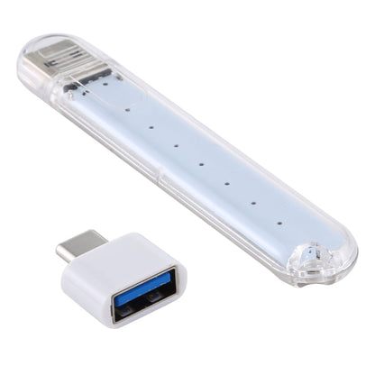 8LEDs 5V 200LM USB LED Book Light Portable Night Light, with Type-C Adapter(White Light) - USB Light by buy2fix | Online Shopping UK | buy2fix