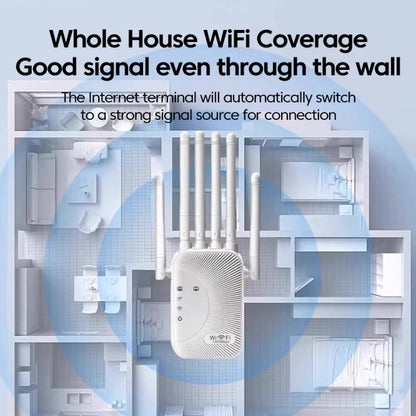 SM-011 Six-antenna 1200M Repeater WiFi Wireless Router (EU Plug) - Wireless Routers by buy2fix | Online Shopping UK | buy2fix