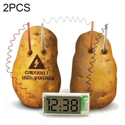 DIY Novel Green Science Potato Digital Clock Educational Kit with 2 inch LCD Screen (Potato NOT Included)(White) - Alarm Clocks by buy2fix | Online Shopping UK | buy2fix