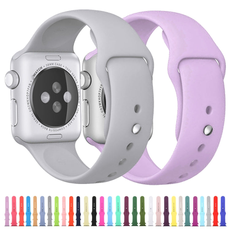 For Apple Watch Series 9&8&7 41mm / SE 3&SE 2&6&SE&5&4 40mm / 3&2&1 38mm 3 in 1 Rubber Watch Band with Pin Buckle(Lavender Grey) - Watch Bands by buy2fix | Online Shopping UK | buy2fix