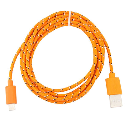 3m Nylon Netting Style USB Data Transfer Charging Cable for iPhone, iPad(Orange) - Normal Style Cable by buy2fix | Online Shopping UK | buy2fix