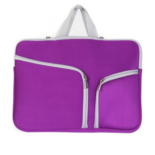 Double Pocket Zip Handbag Laptop Bag for Macbook Air 13 inch(Purple) - Protective Bags by buy2fix | Online Shopping UK | buy2fix