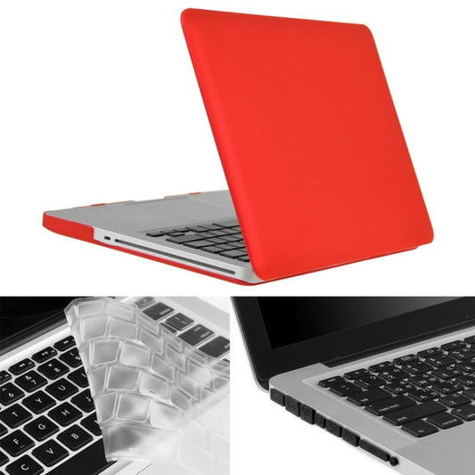 ENKAY for Macbook Pro 13.3 inch (US Version) / A1278 Hat-Prince 3 in 1 Frosted Hard Shell Plastic Protective Case with Keyboard Guard & Port Dust Plug(Red) - MacBook Pro Cases by ENKAY | Online Shopping UK | buy2fix