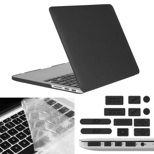 ENKAY for Macbook Pro Retina 15.4 inch (US Version) / A1398 Hat-Prince 3 in 1 Frosted Hard Shell Plastic Protective Case with Keyboard Guard & Port Dust Plug(Black) - MacBook Pro Cases by ENKAY | Online Shopping UK | buy2fix