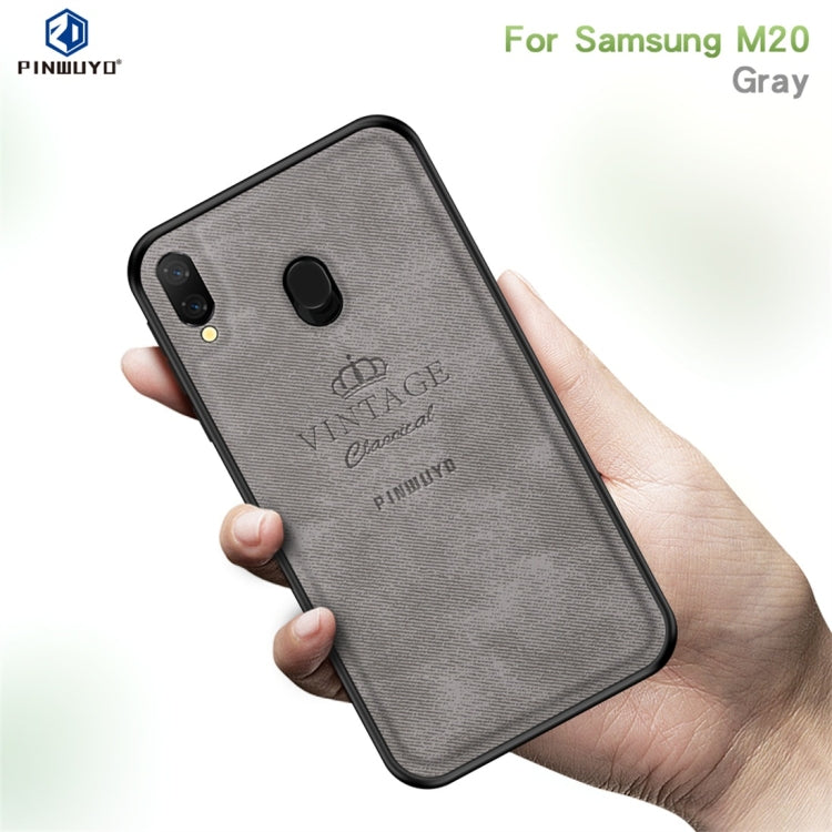 PINWUYO Shockproof Waterproof Full Coverage PC + TPU + Skin Protective Case for Galaxy M20 (Grey) - Galaxy Phone Cases by PINWUYO | Online Shopping UK | buy2fix