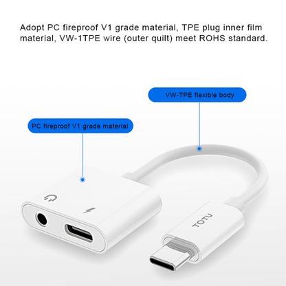 TOTUDESIGN Glory Series EAUA-014 USB-C / Type-C to USB-C / Type-C + 3.5mm Jack Charge Audio Adapter Cable, Support PD Fast Charging & Fully Compatible - Type-C Adapter by TOTUDESIGN | Online Shopping UK | buy2fix