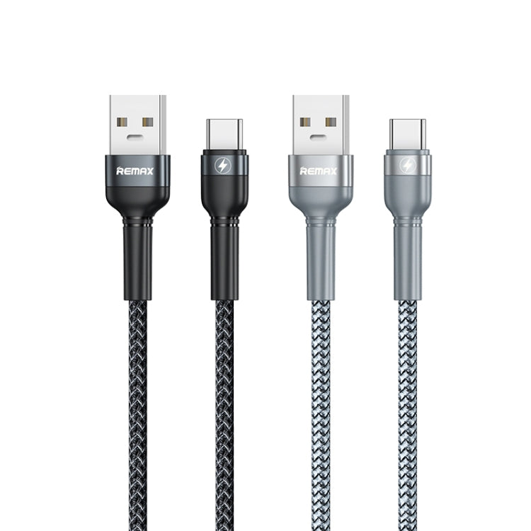 REMAX RC-170 Jany Series 1m 5A USB to USB-C / Type-C Aluminum Alloy Braid Fast Charging Data Cable (Silver) - USB-C & Type-C Cable by REMAX | Online Shopping UK | buy2fix