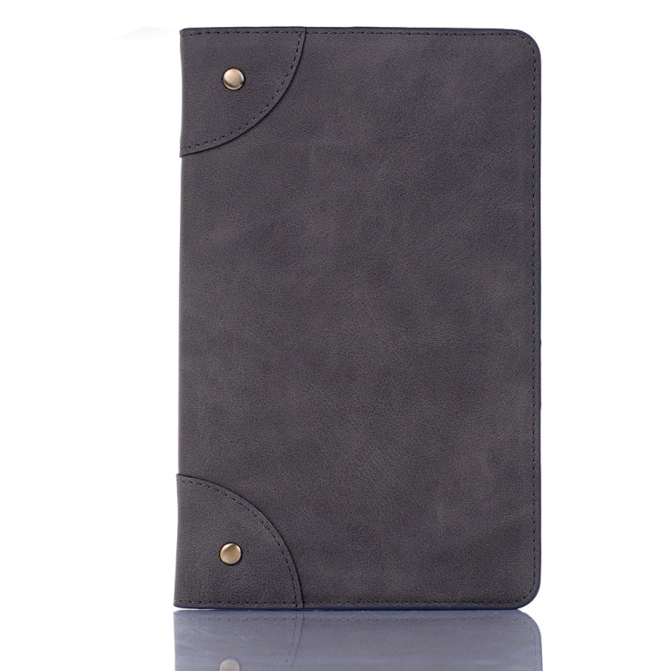 Retro Book Style Horizontal Flip Leather Case for Galaxy Tab A 8 (2019) P200 / P205,  with Holder & Card Slots & Wallet (Grey) - Tab A 8.0 & S Pen (2019) P200/P205 by buy2fix | Online Shopping UK | buy2fix