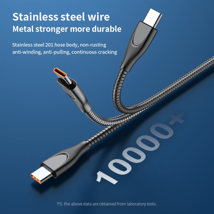 ADC-009 USB to USB-C / Type-C Zinc Alloy Hose Fast Charging Data Cable, Cable Length: 1m (Gun Metal) - USB-C & Type-C Cable by buy2fix | Online Shopping UK | buy2fix