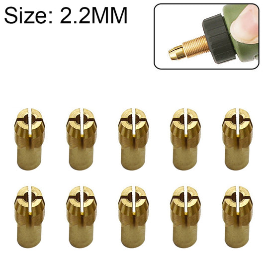 10 PCS Three-claw Copper Clamp Nut for Electric Mill Fittings，Bore diameter: 2.2mm - Hex Key & Spanner by buy2fix | Online Shopping UK | buy2fix