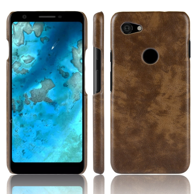 Shockproof Litchi Texture PC + PU Case for Google Pixel 3a(Brown) - Google Cases by buy2fix | Online Shopping UK | buy2fix