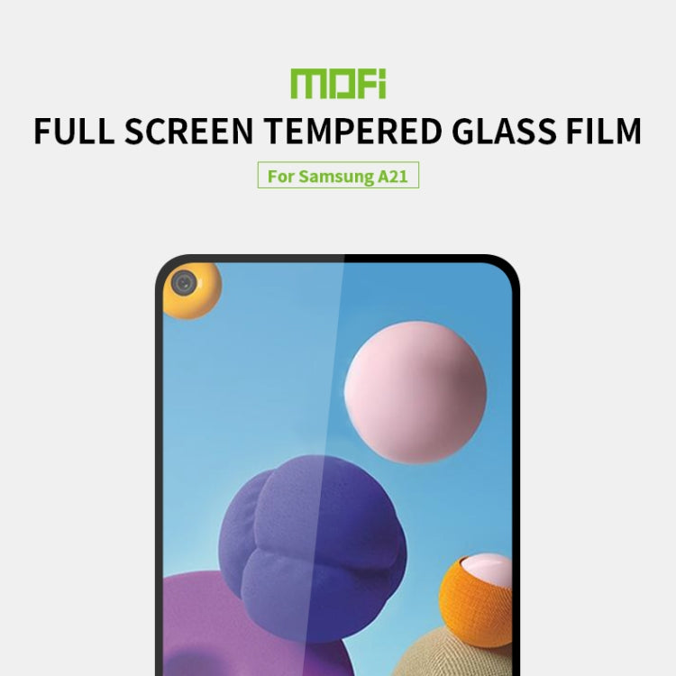 For Samsung Galaxy A21 MOFI 9H 2.5D Full Screen Tempered Glass Film(Black) - Galaxy Tempered Glass by MOFI | Online Shopping UK | buy2fix