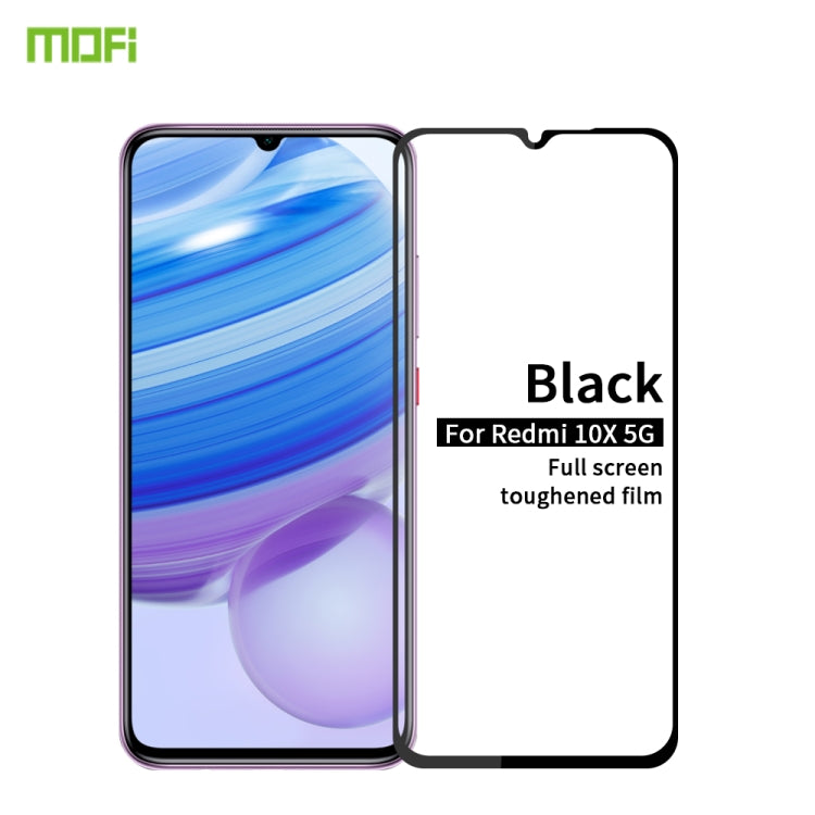 For Xiaomi RedMi 10X 5G MOFI 9H 2.5D Full Screen Tempered Glass Film(Black) -  by MOFI | Online Shopping UK | buy2fix