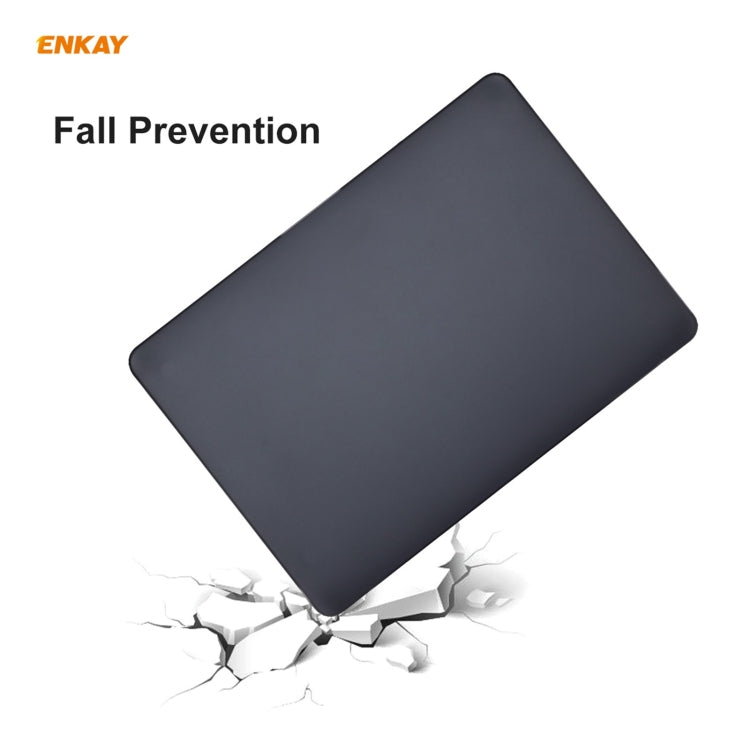 ENKAY 3 in 1 Matte Laptop Protective Case + EU Version TPU Keyboard Film + Anti-dust Plugs Set for MacBook Air 13.3 inch A1932 (2018)(Grey) - MacBook Air Cases by ENKAY | Online Shopping UK | buy2fix