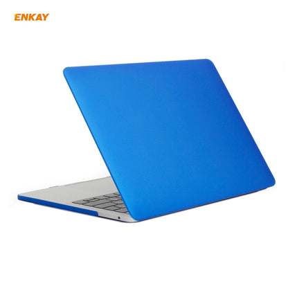 ENKAY 3 in 1 Matte Laptop Protective Case + EU Version TPU Keyboard Film + Anti-dust Plugs Set for MacBook Pro 13.3 inch A2251 & A2289 & A2338 (with Touch Bar)(Dark Blue) - MacBook Pro Cases by ENKAY | Online Shopping UK | buy2fix