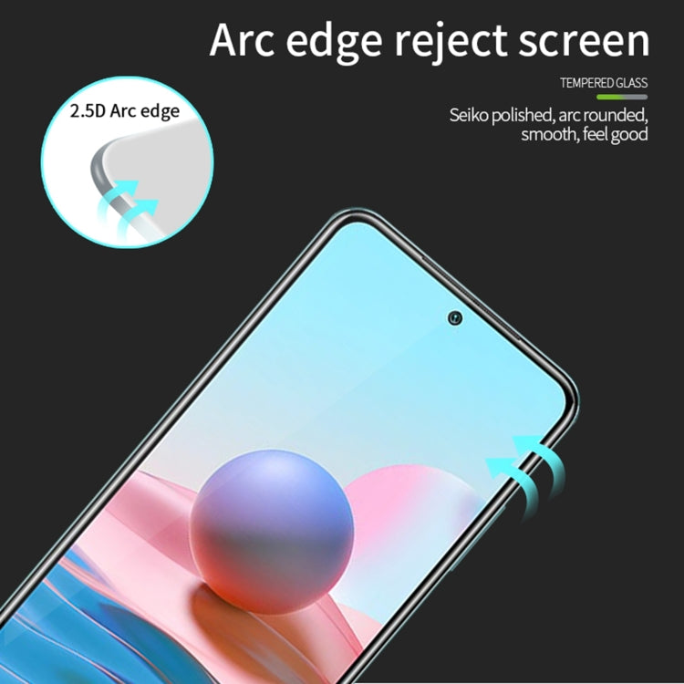 For Xiaomi Redmi Note 10 PINWUYO 9H 2.5D Full Screen Tempered Glass Film(Black) -  by PINWUYO | Online Shopping UK | buy2fix