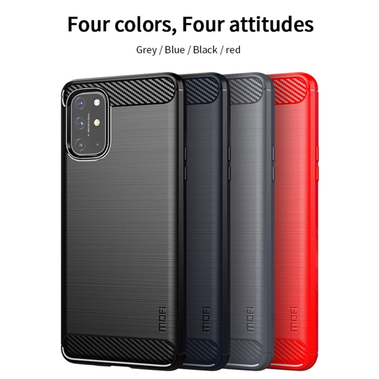 For OnePlus 8T MOFI Gentleness Series Brushed Texture Carbon Fiber Soft TPU Case(Red) - OnePlus Cases by MOFI | Online Shopping UK | buy2fix