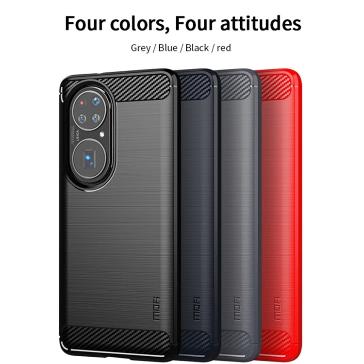 For Huawei P50 Pro MOFI Gentleness Series Brushed Texture Carbon Fiber Soft TPU Case(Black) - Huawei Cases by MOFI | Online Shopping UK | buy2fix