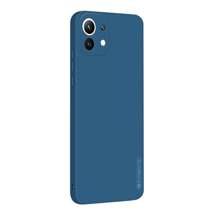 For Xiaomi Mi 11 Lite PINWUYO Touching Series Liquid Silicone TPU Shockproof Case(Blue) - Xiaomi Cases by PINWUYO | Online Shopping UK | buy2fix