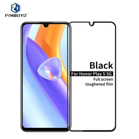 For Honor Play5 5G PINWUYO 9H 2.5D Full Screen Tempered Glass Film(Black) - Honor Tempered Glass by PINWUYO | Online Shopping UK | buy2fix