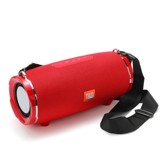 T&G TG187 Portable Waterproof Wireless Bass Surround Bluetooth Speaker with Shoulder Strap, Support FM / TF  Card(Red) - Desktop Speaker by T&G | Online Shopping UK | buy2fix