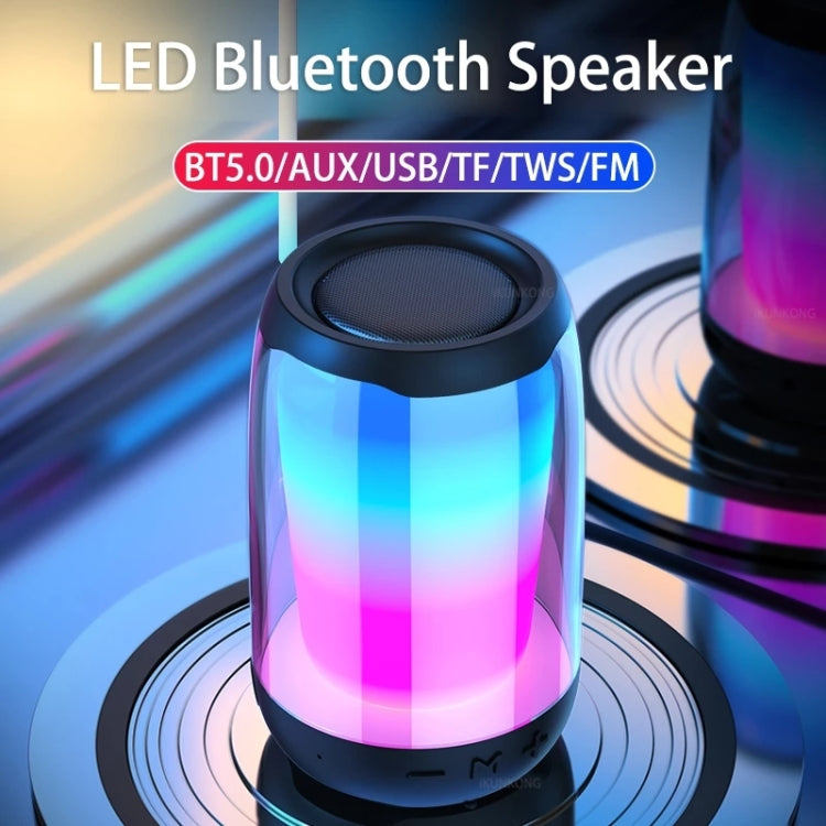 P4 LED Portable Bluetooth Wireless Bass Waterproof Outdoor Speaker Support AUX / TF Card / USB(White) - Desktop Speaker by buy2fix | Online Shopping UK | buy2fix