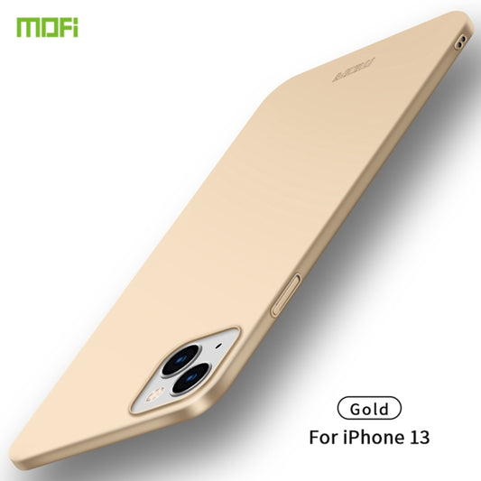 For iPhone 13 MOFI Frosted PC Ultra-thin Hard Case(Gold) - iPhone 13 Cases by MOFI | Online Shopping UK | buy2fix