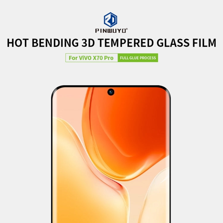 For vivo X70 Pro PINWUYO 9H 3D Hot Bending Tempered Glass Film(Black) - vivo Tempered Glass by PINWUYO | Online Shopping UK | buy2fix