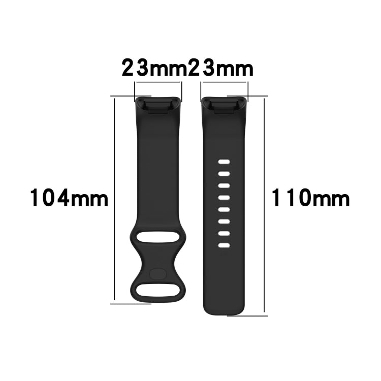 For Fitbit Charge 5 Monochromatic Silicone Watch Band, Size：Large Size(Pine needle green) - Watch Bands by buy2fix | Online Shopping UK | buy2fix