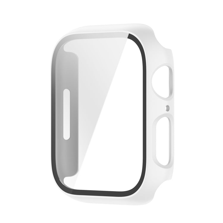 Shockproof PC Protective Case with Tempered Glass Film For Apple Watch Series 9 / 8 / 7 45mm(Silver) - Watch Cases by buy2fix | Online Shopping UK | buy2fix