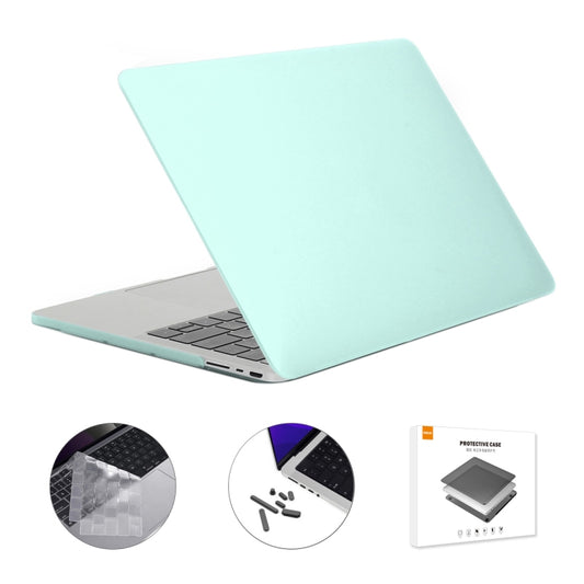 ENKAY Hat-Prince 3 in 1 Matte Laptop Protective Case + TPU Keyboard Film + Anti-dust Plugs Set for MacBook Pro 16.2 inch A2485 2021/A2880 2023, Version:EU Version(Light Green) - MacBook Pro Cases by ENKAY | Online Shopping UK | buy2fix