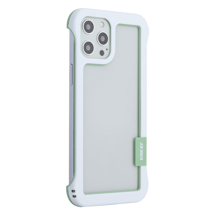 For iPhone 12 / 12 Pro ENKAY Frameless Hollow Shockproof PC Case(White) - iPhone 12 / 12 Pro Cases by ENKAY | Online Shopping UK | buy2fix