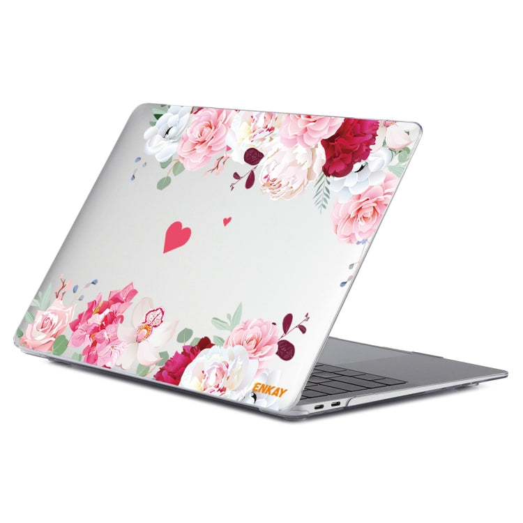 ENKAY Flower Series Pattern Laotop Protective Crystal Case for MacBook Pro 16 inch A2141(Peony) - MacBook Pro Cases by ENKAY | Online Shopping UK | buy2fix