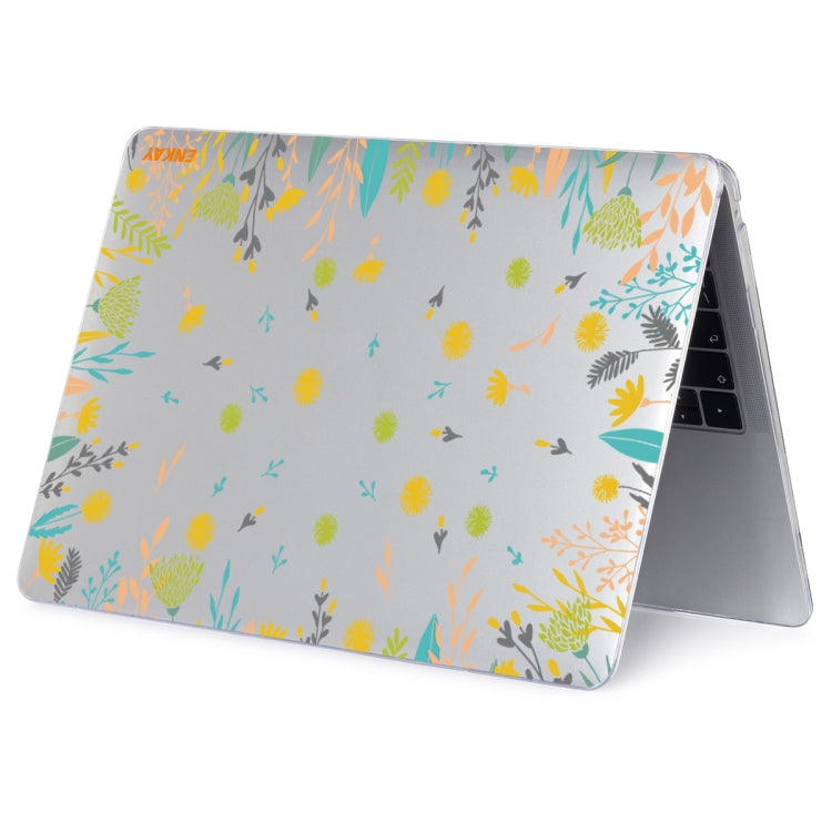 ENKAY Flower Series Pattern Laotop Protective Crystal Case for MacBook Pro 16 inch A2141(Dandelion) - MacBook Pro Cases by ENKAY | Online Shopping UK | buy2fix