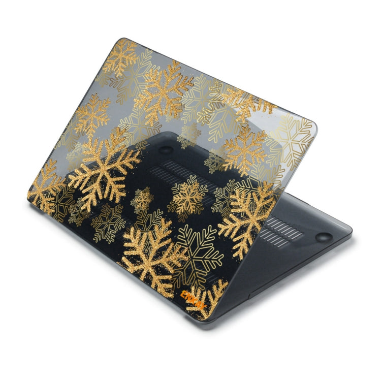 ENKAY Vintage Pattern Series Laotop Protective Crystal Case For MacBook Pro 14.2 inch A2442 (2021)(Golden Snowflake) - MacBook Pro Cases by ENKAY | Online Shopping UK | buy2fix