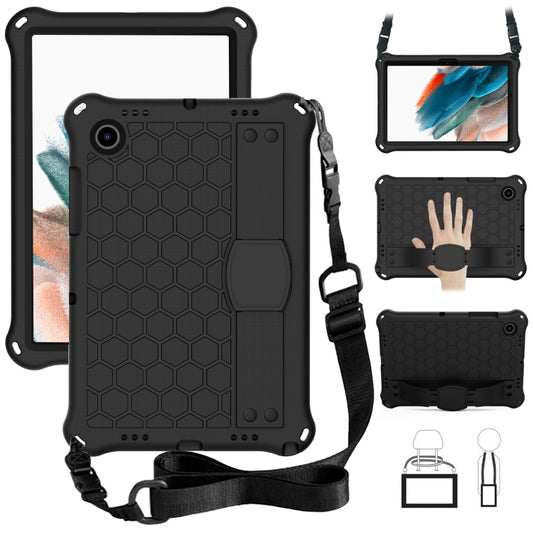 For Galaxy Tab A8 10.5 2021 X200/X205 Honeycomb EVA+PC Tablet Case with Strap(Black+Black) - Other Galaxy Tab PC by buy2fix | Online Shopping UK | buy2fix