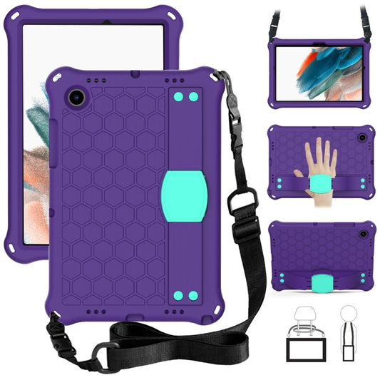 For Galaxy Tab A8 10.5 2021 X200/X205 Honeycomb EVA+PC Tablet Case with Strap(Purple+Mint Green) - Other Galaxy Tab PC by buy2fix | Online Shopping UK | buy2fix