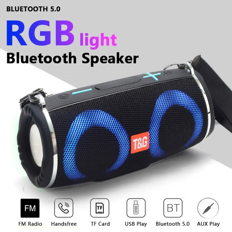 T&G TG642 RGB Light Waterproof  Portable Bluetooth Speaker Support FM / TF Card(Blue) - Desktop Speaker by T&G | Online Shopping UK | buy2fix