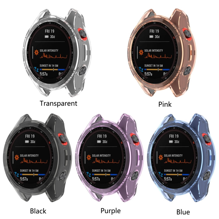 For Garmin Fenix 7s Shockproof TPU Soft Protective Case(Purple) - Watch Cases by buy2fix | Online Shopping UK | buy2fix