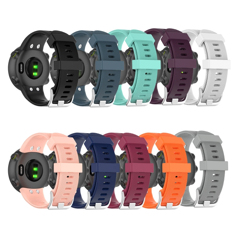 For Garmin Forerunner 45 / Forerunner 45S Universal Twill Solid Color Silicone Watch Band(Claret) - Watch Bands by buy2fix | Online Shopping UK | buy2fix