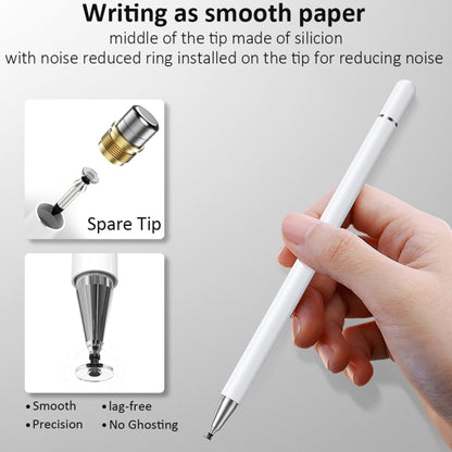 AT-28 Macarone Color Passive Capacitive Pen Mobile Phone Touch Screen Stylus with 1 Pen Head(White) - Stylus Pen by buy2fix | Online Shopping UK | buy2fix