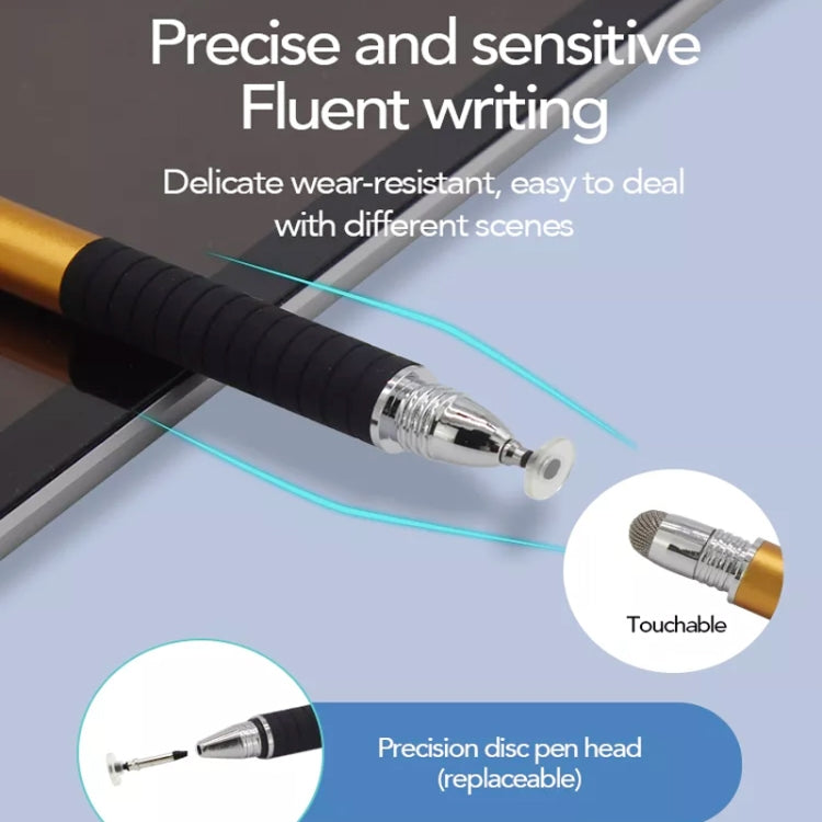 AT-31 Conductive Cloth Head + Precision Sucker Capacitive Pen Head 2-in-1 Handwriting Stylus with 1 Pen Head(Silvery White) - Stylus Pen by buy2fix | Online Shopping UK | buy2fix