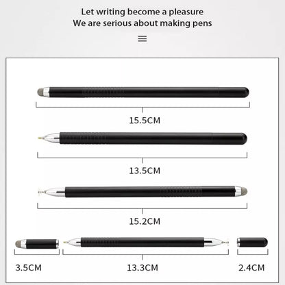 AT-32 3-in-1 Precision Sucker Capacitive Pen + Conductive Cloth Head + Handwriting Signature Pen Mobile Phone Touch Screen Pen with 2 Pen Head(White) - Stylus Pen by buy2fix | Online Shopping UK | buy2fix