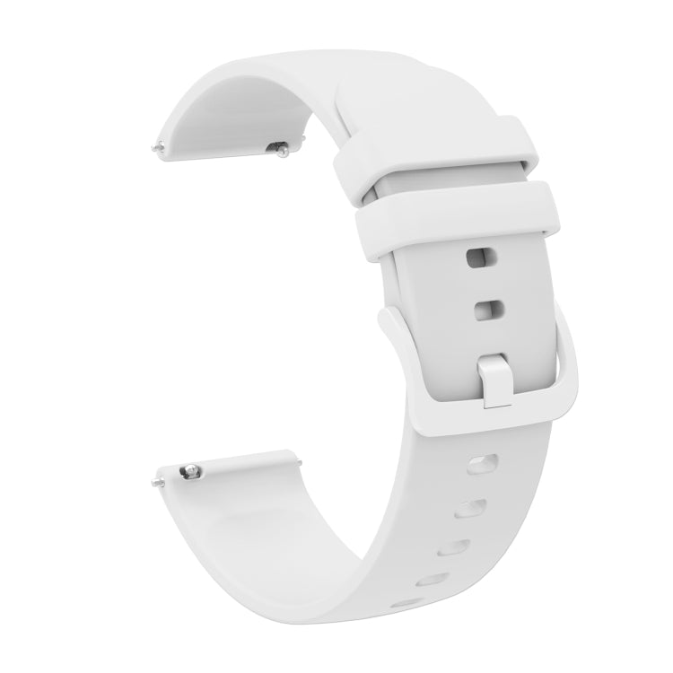 For Amazfit GTR 3 22mm Solid Color Soft Silicone Watch Band(White) - Watch Bands by buy2fix | Online Shopping UK | buy2fix
